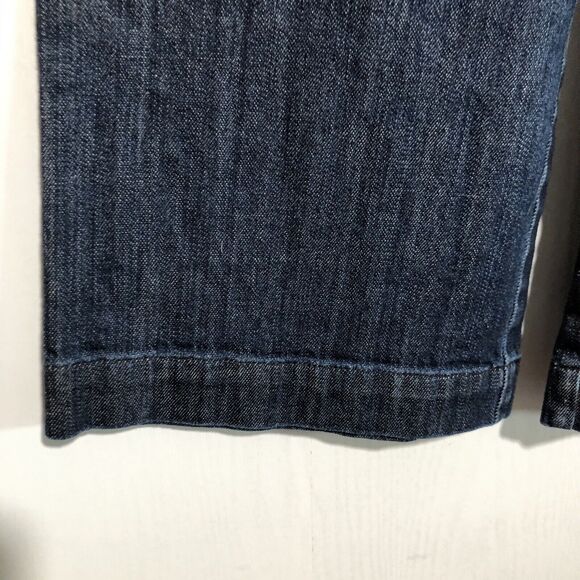 ST. John Collection Denim Trousers Womens 8 Blue Wide Leg High Waisted Cropped - Picture 4 of 9